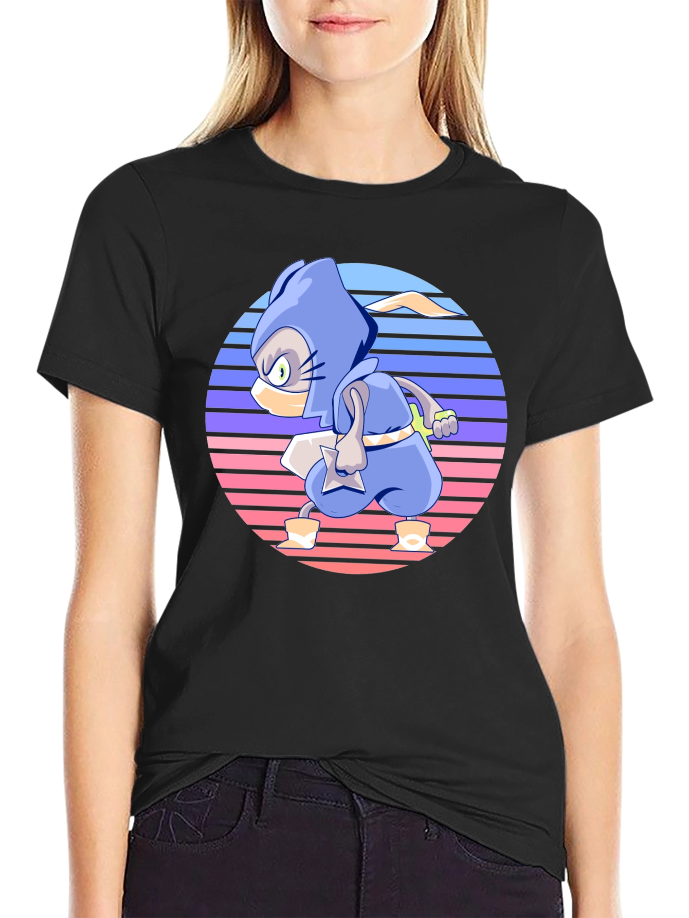 Retro Ninja Cartoon T-Shirt