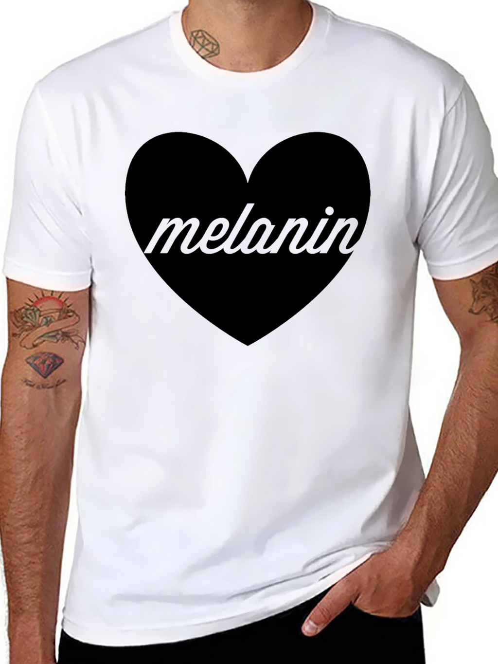 Melanin Heart Graphic T-Shirt - Unisex Cotton Tee