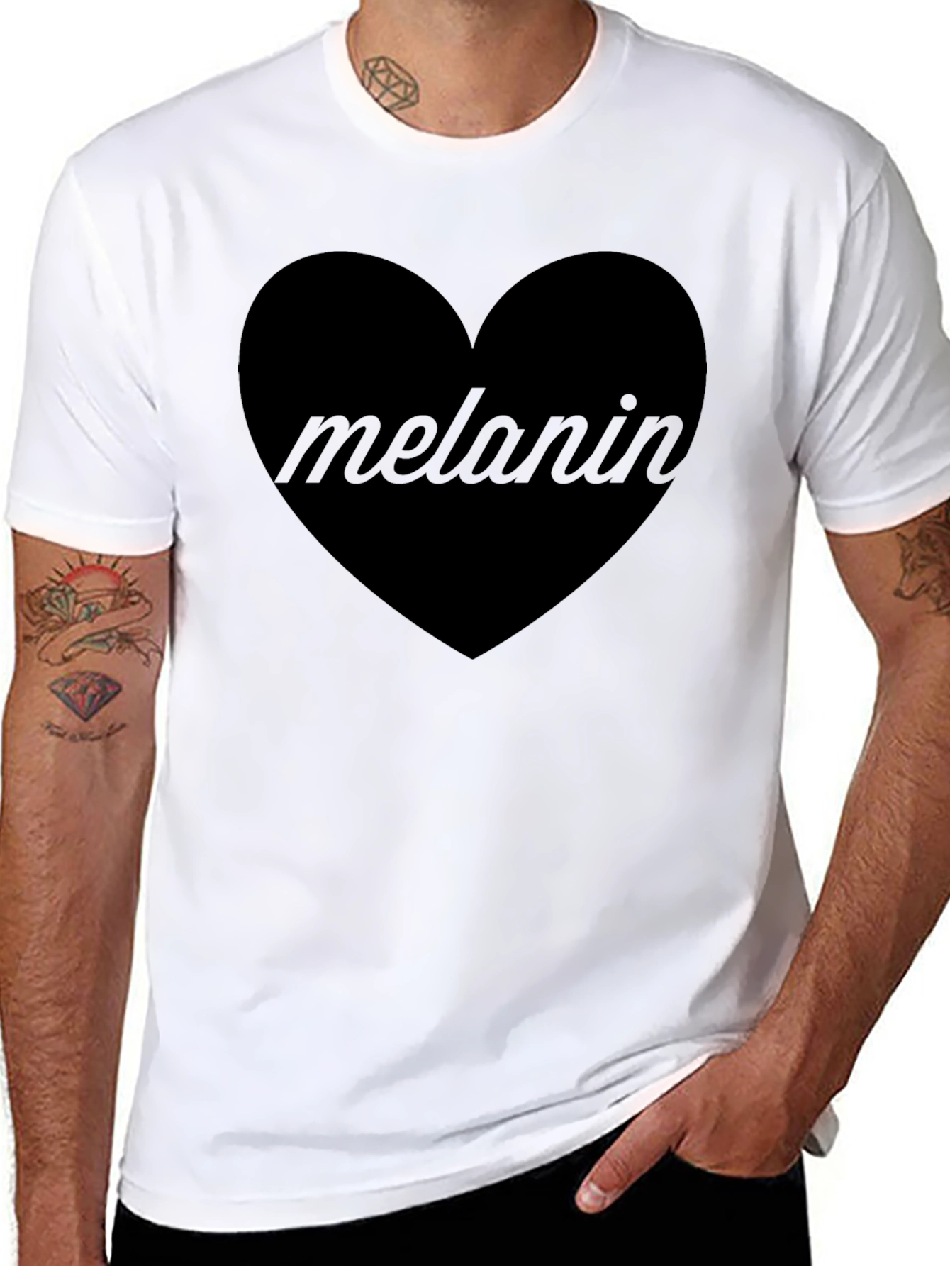 Melanin Heart Graphic T-Shirt - Unisex Cotton Tee