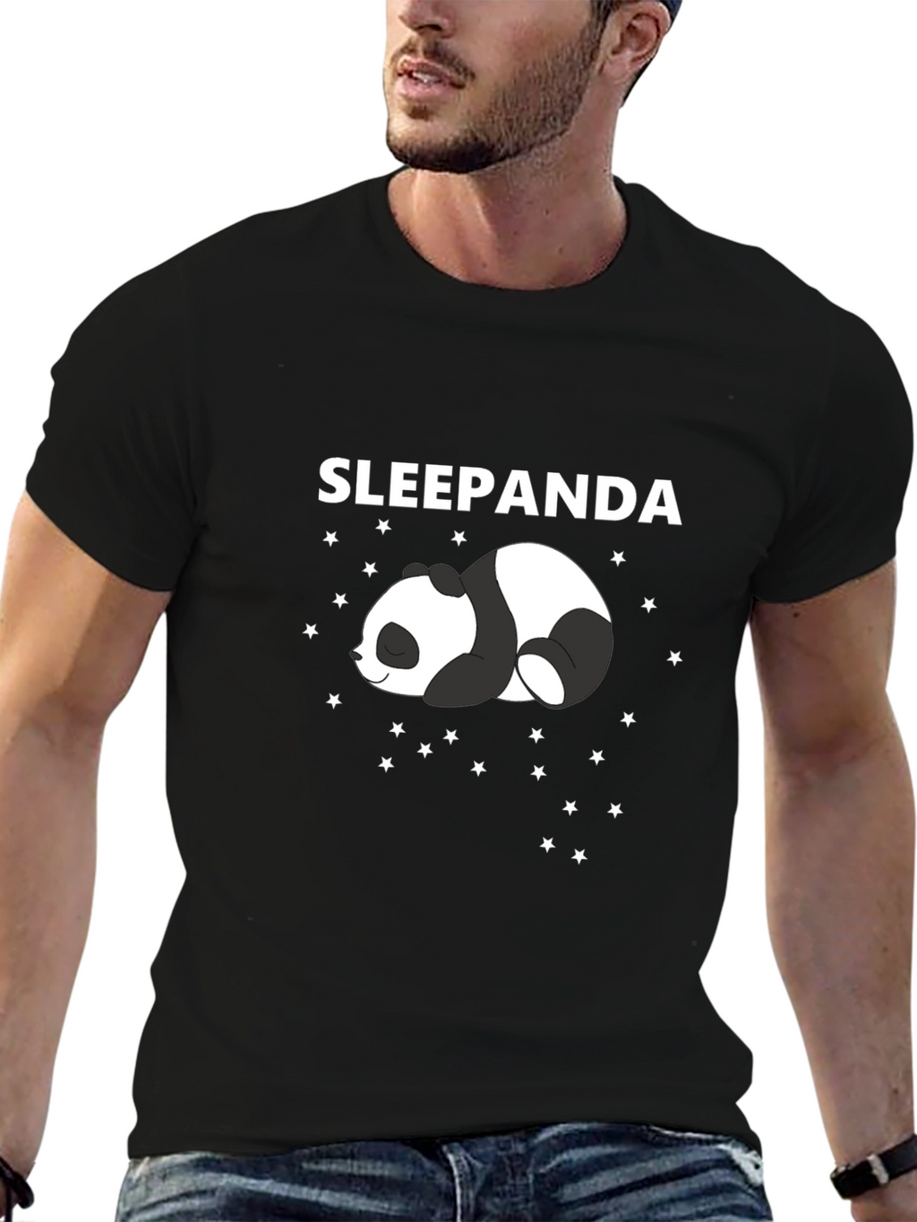 Sleepanda Graphic Tee - Cute Panda Star Design