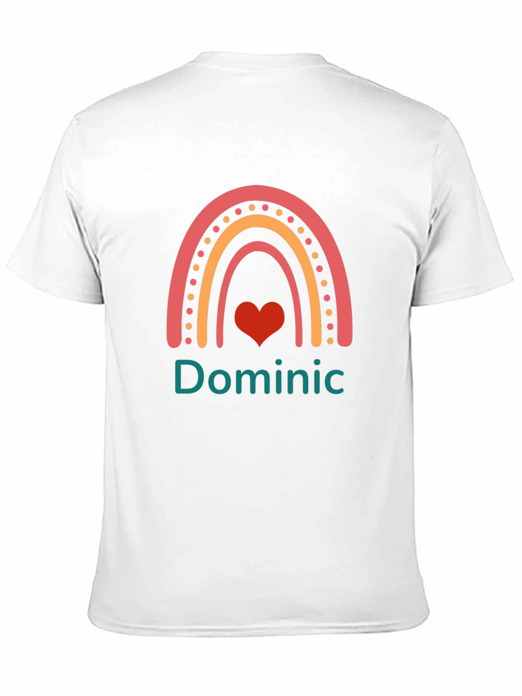Personalized Dominic Rainbow Heart T-Shirt