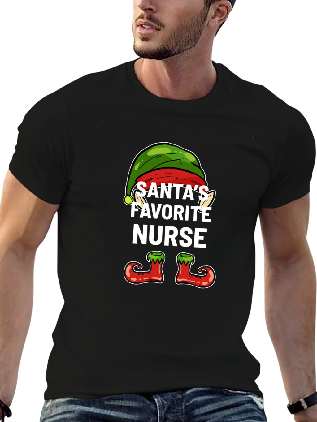 Santas Favorite Nurse Holiday T-Shirt