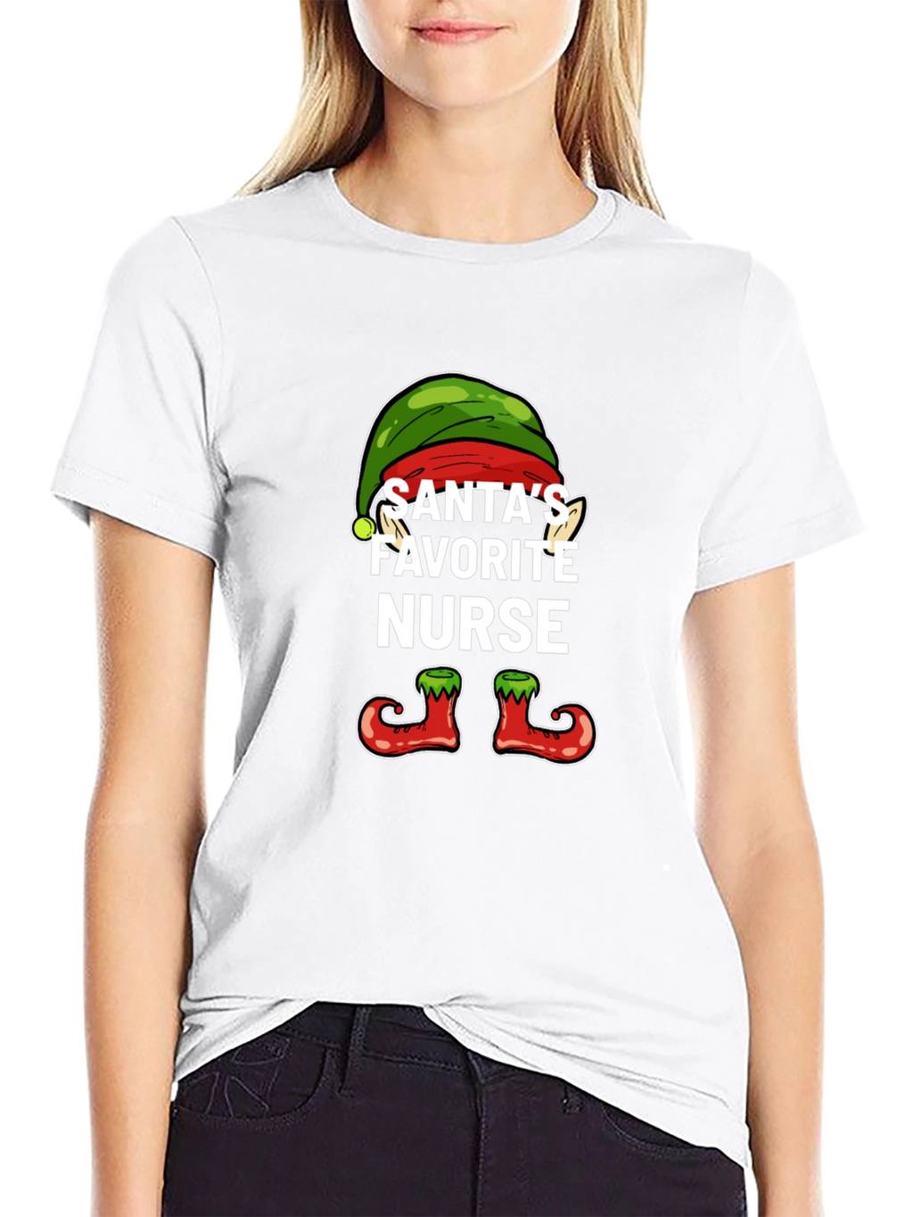 Santas Favorite Nurse Holiday T-Shirt
