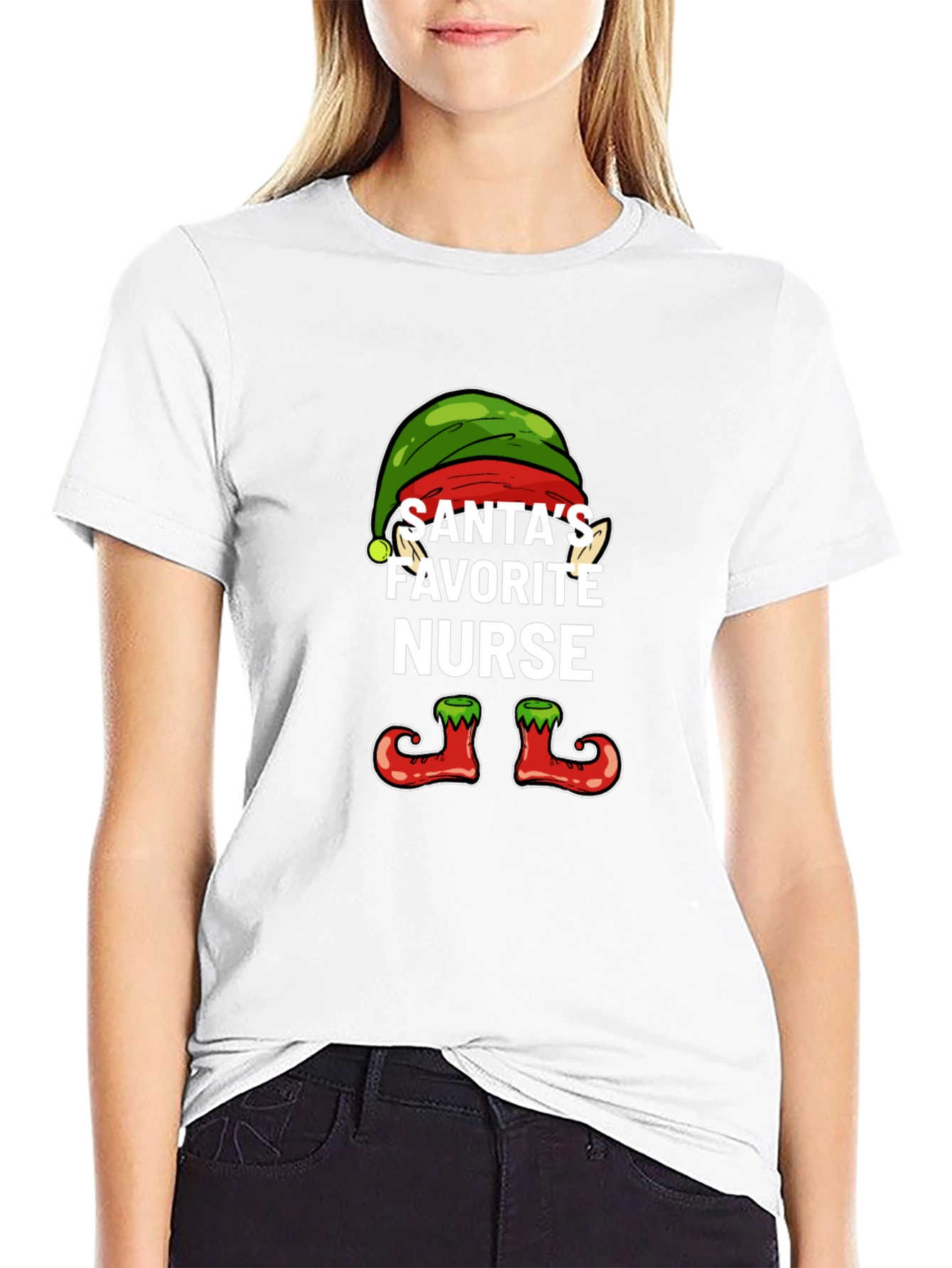 Santas Favorite Nurse Holiday T-Shirt