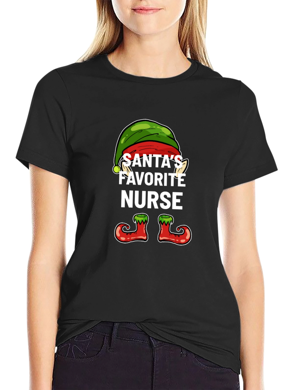 Santas Favorite Nurse Holiday T-Shirt