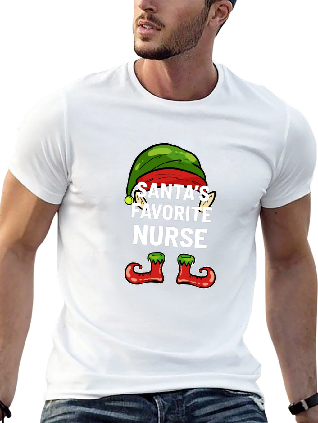 Santas Favorite Nurse Holiday T-Shirt