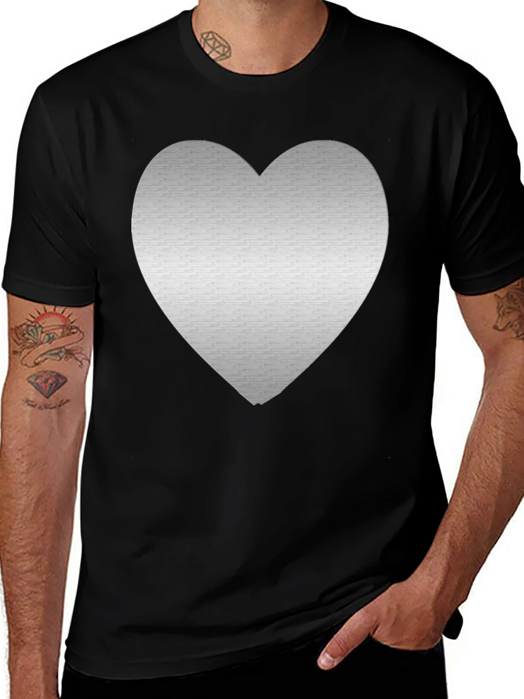 Heart Graphic Tee - Mens Black T-Shirt