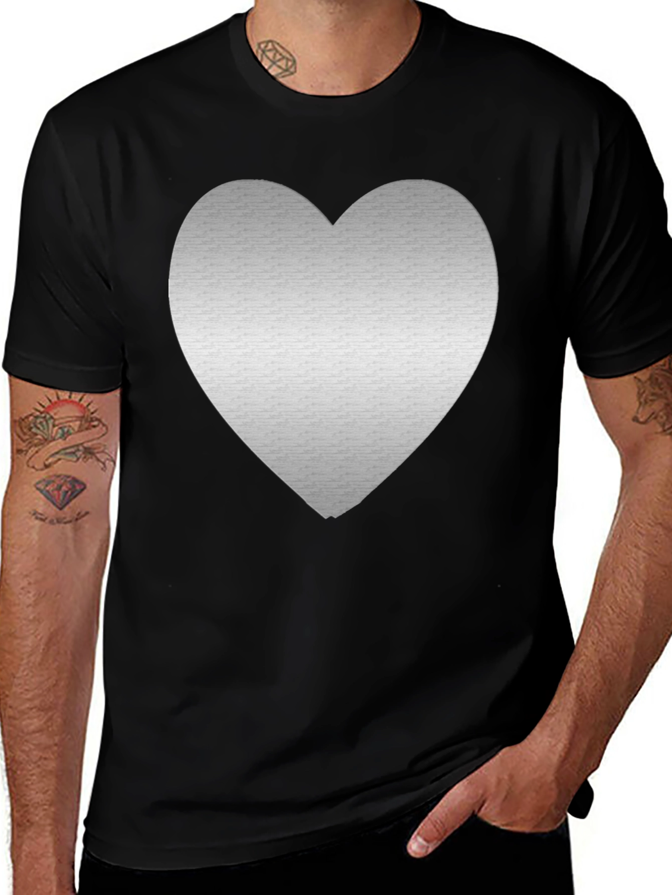 Heart Graphic Tee - Mens Black T-Shirt