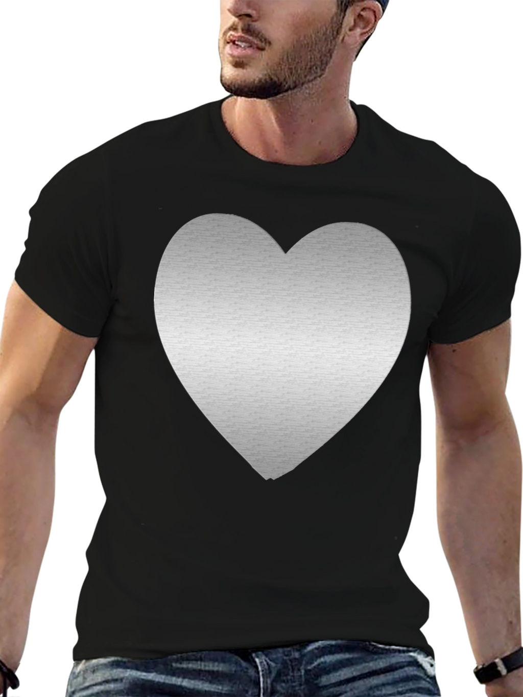Heart Graphic Tee - Mens Black T-Shirt