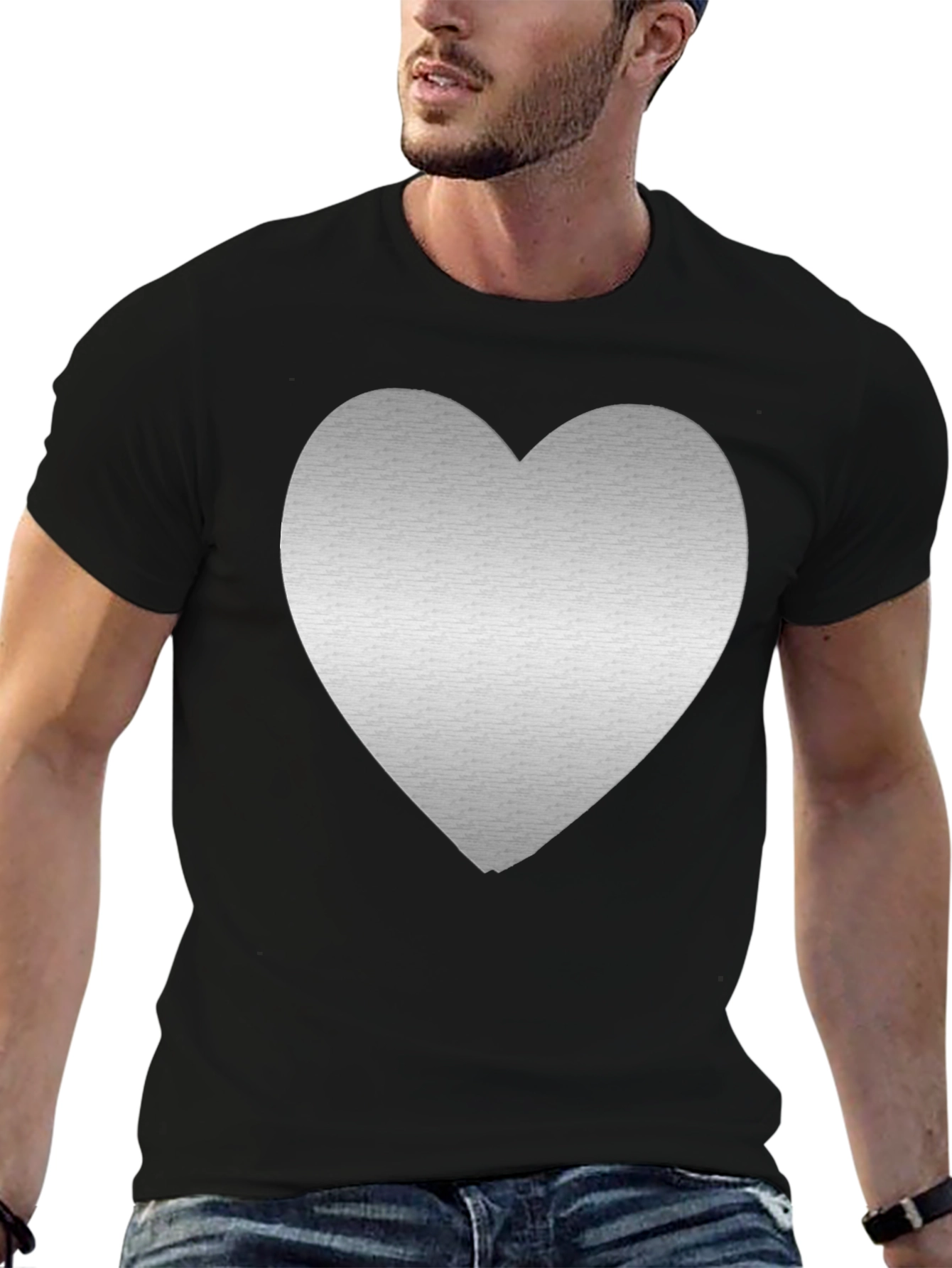 Heart Graphic Tee - Mens Black T-Shirt