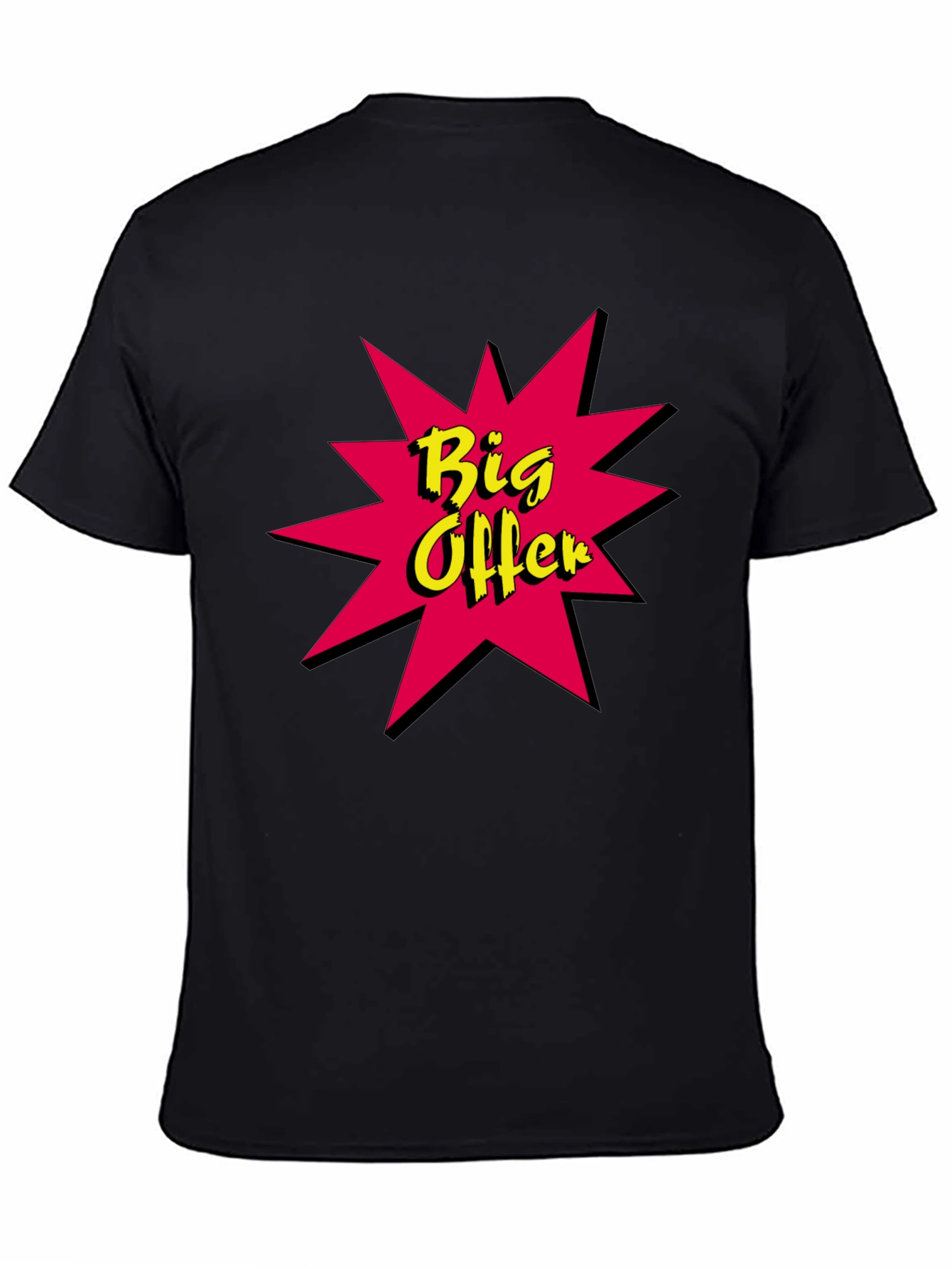 Big Offer Graphic Tee - Stylish Black Cotton T-Shirt