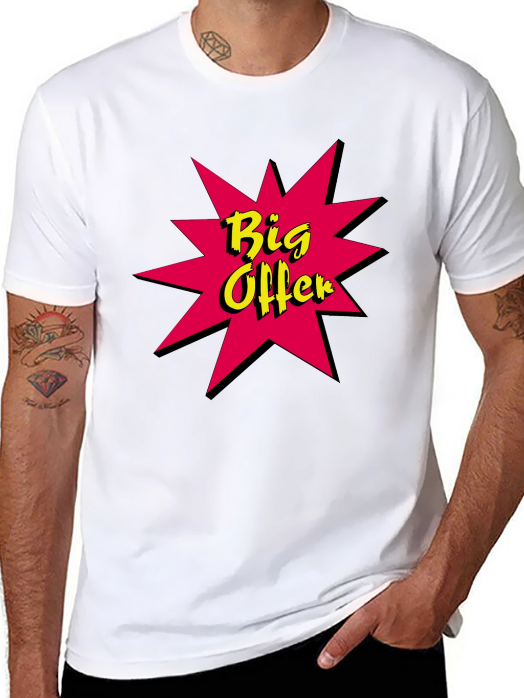 Big Offer Graphic Tee - Stylish Black Cotton T-Shirt