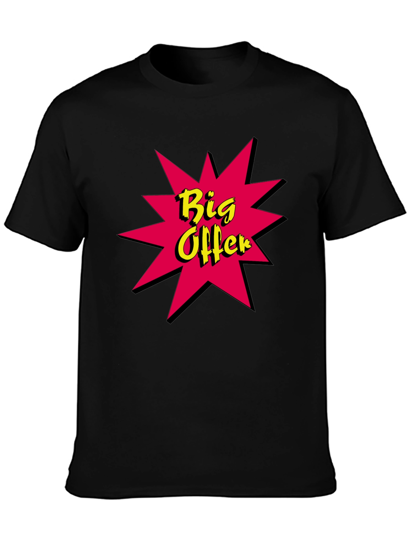 Big Offer Graphic Tee - Stylish Black Cotton T-Shirt