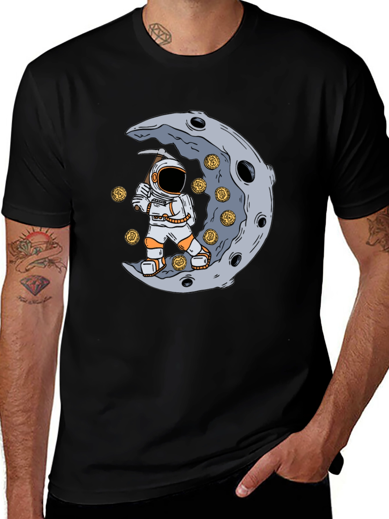 To the Moon T-Shirt - Astronaut Mining