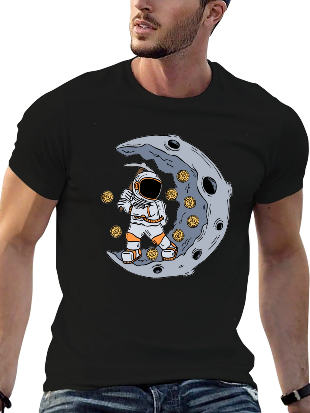 To the Moon T-Shirt - Astronaut Mining