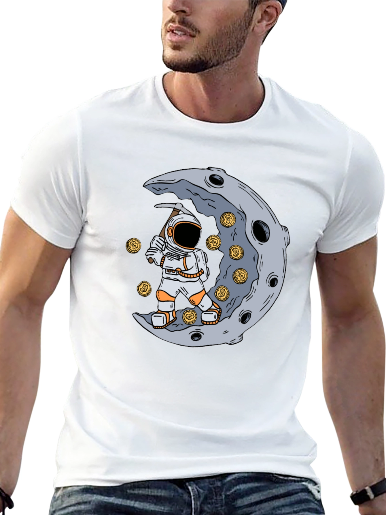 To the Moon T-Shirt - Astronaut Mining