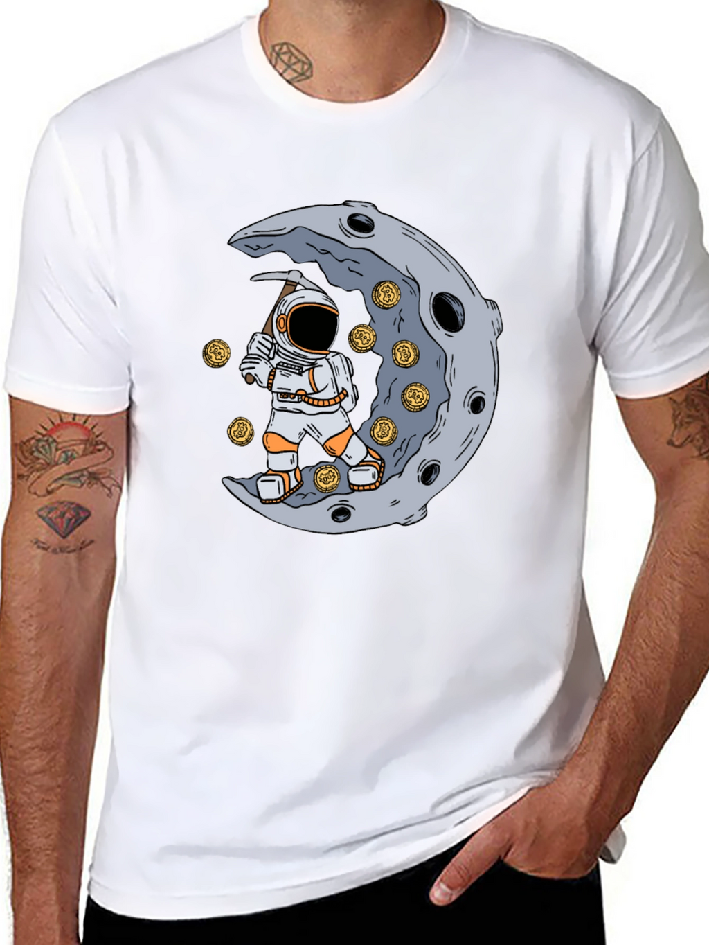 To the Moon T-Shirt - Astronaut Mining