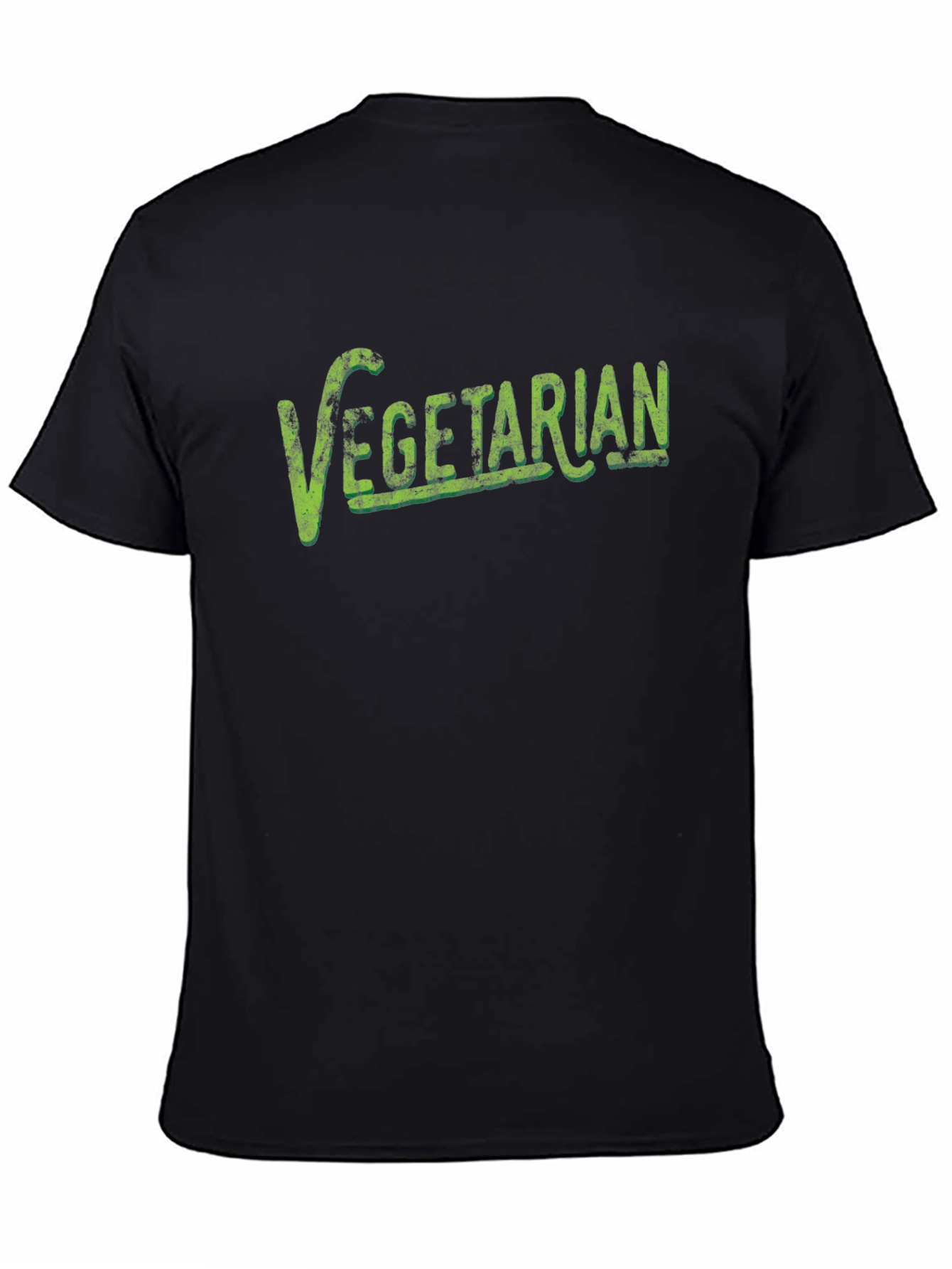 Vegetarian Graphic Tee - Black Short Sleeve Crew Neck