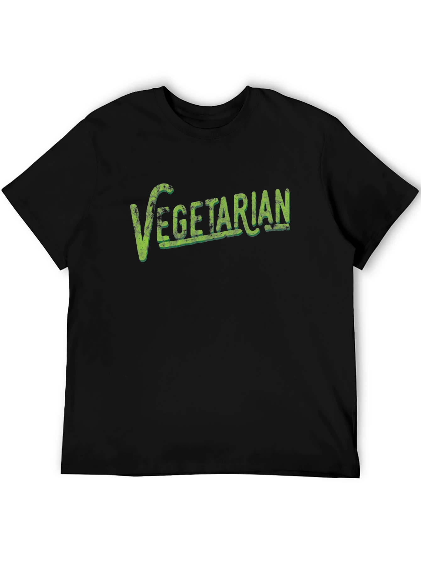 Vegetarian Graphic Tee - Black Short Sleeve Crew Neck