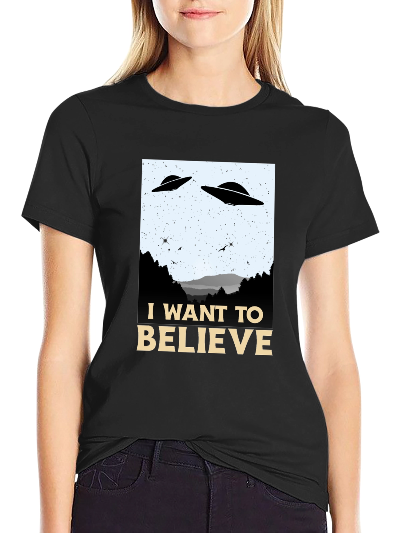 I Want To Believe T-Shirt UFO Alien Tee
