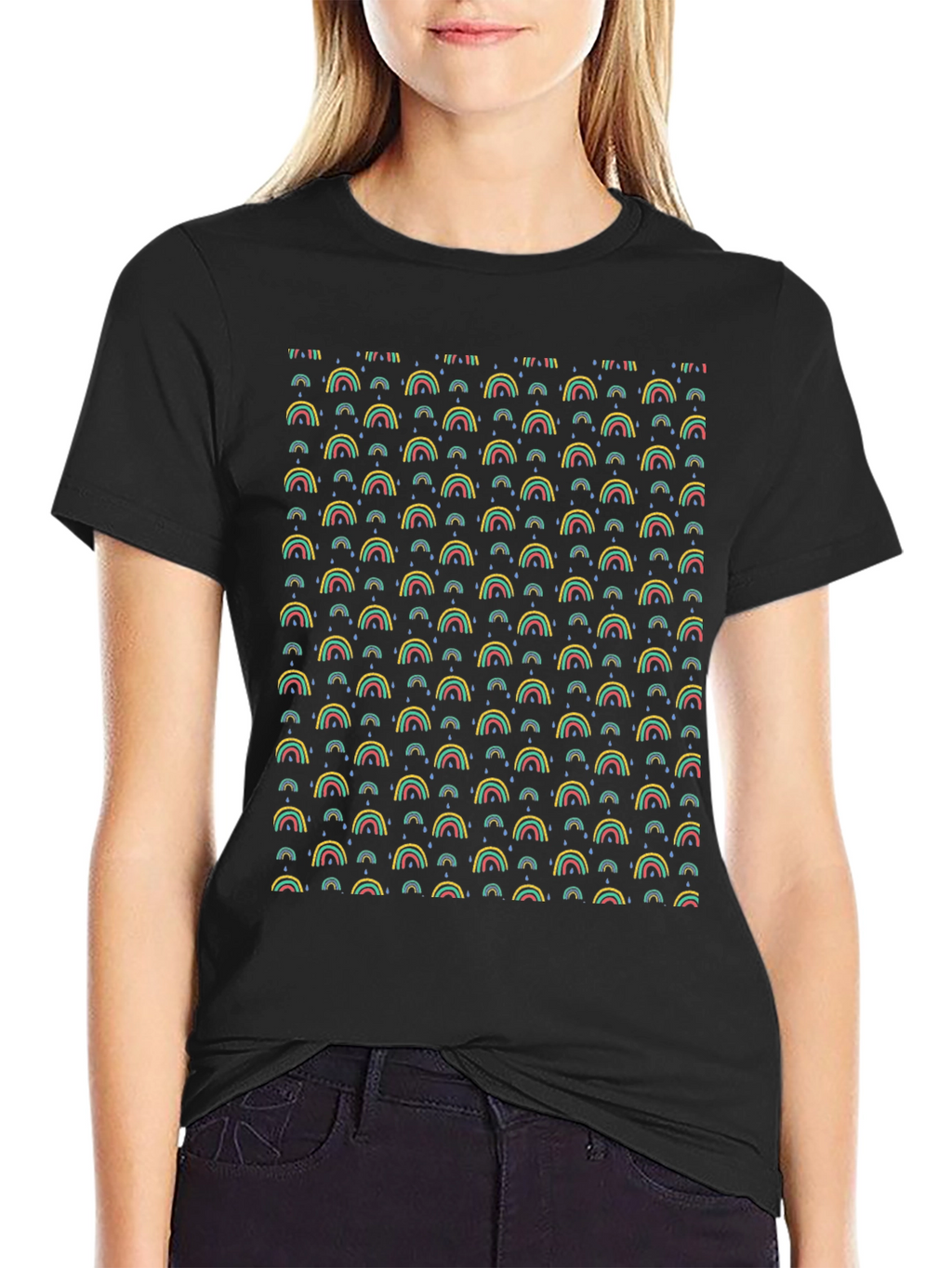 Rainbow Pattern T-Shirt - Funky Graphic Tee