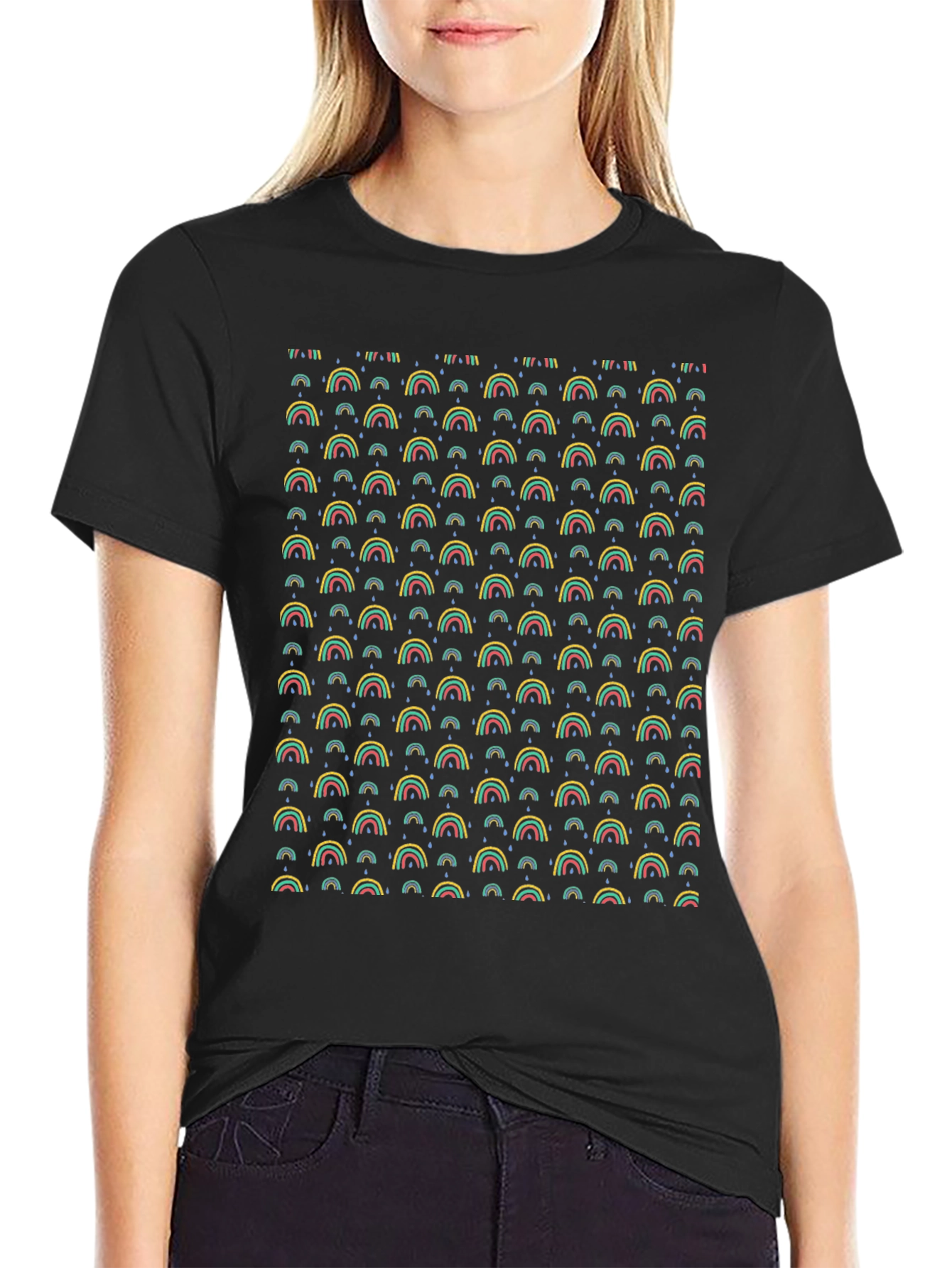 Rainbow Pattern T-Shirt - Funky Graphic Tee