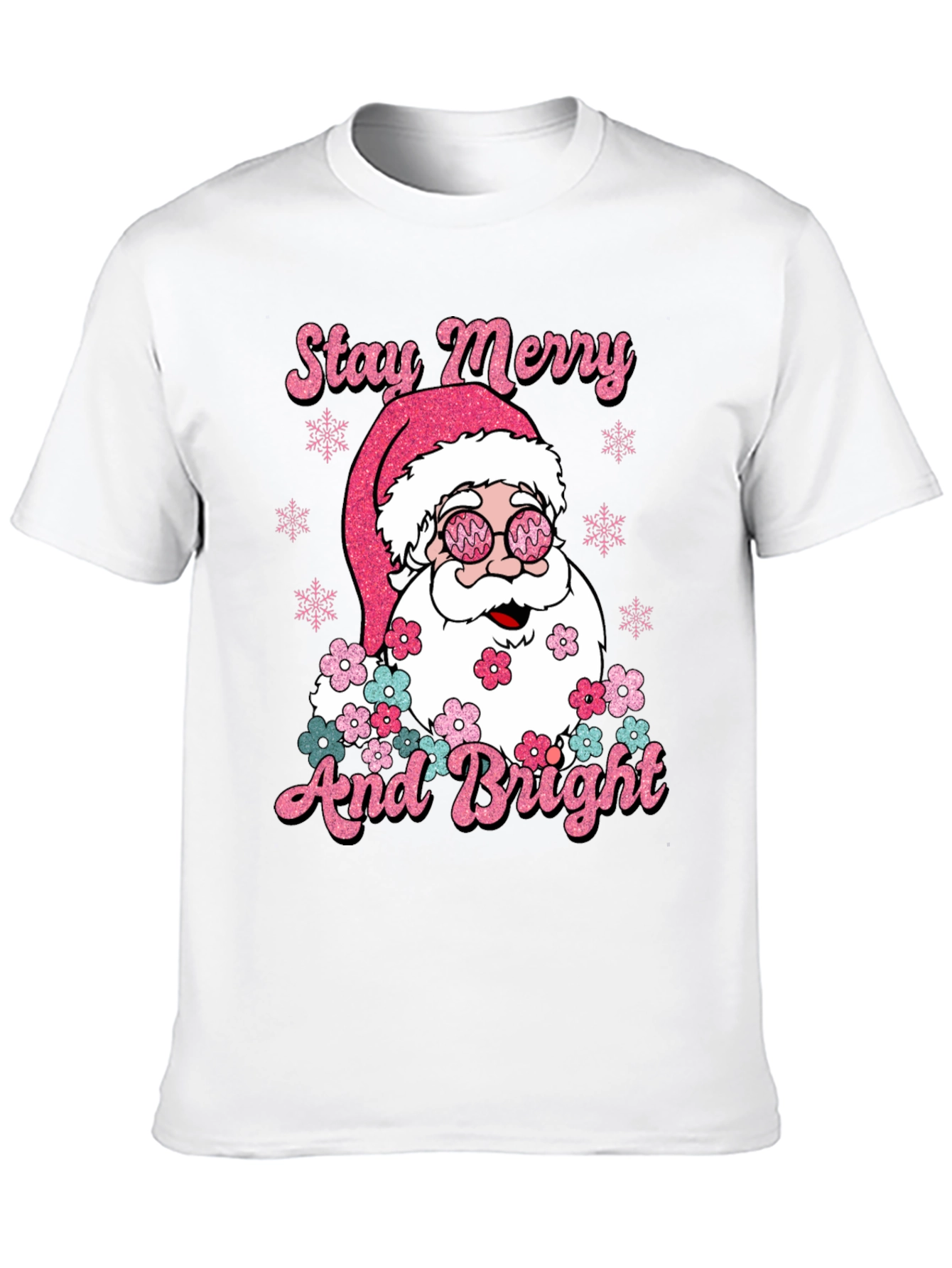 Stay Merry and Bright Santa T-Shirt