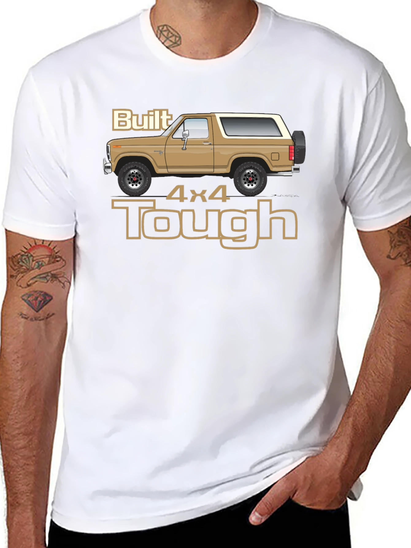 Built 4x4 Tough Graphic T-Shirt - Classic Bronco Design