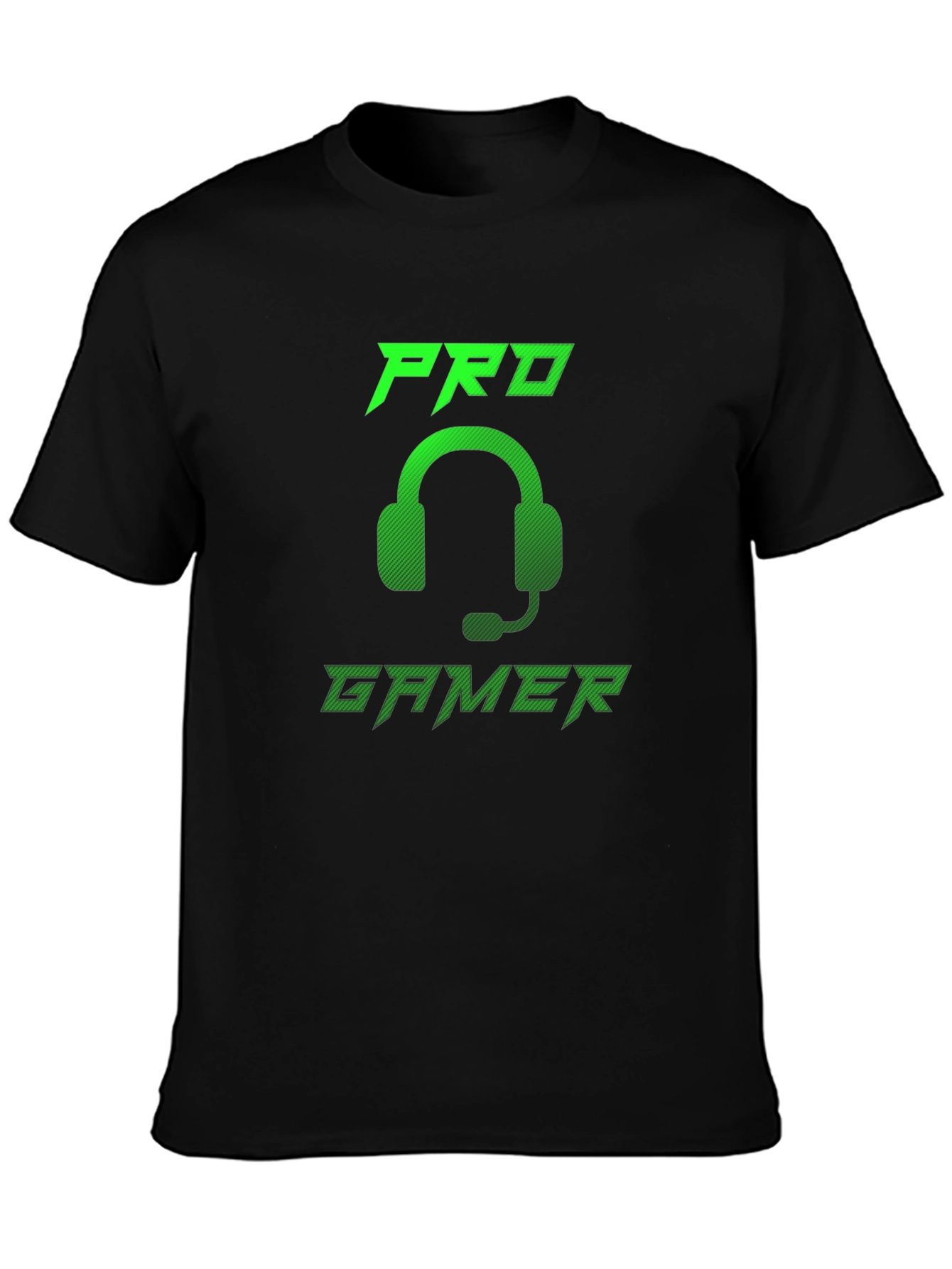 Pro Gamer Black T-Shirt - Gaming Headset Design