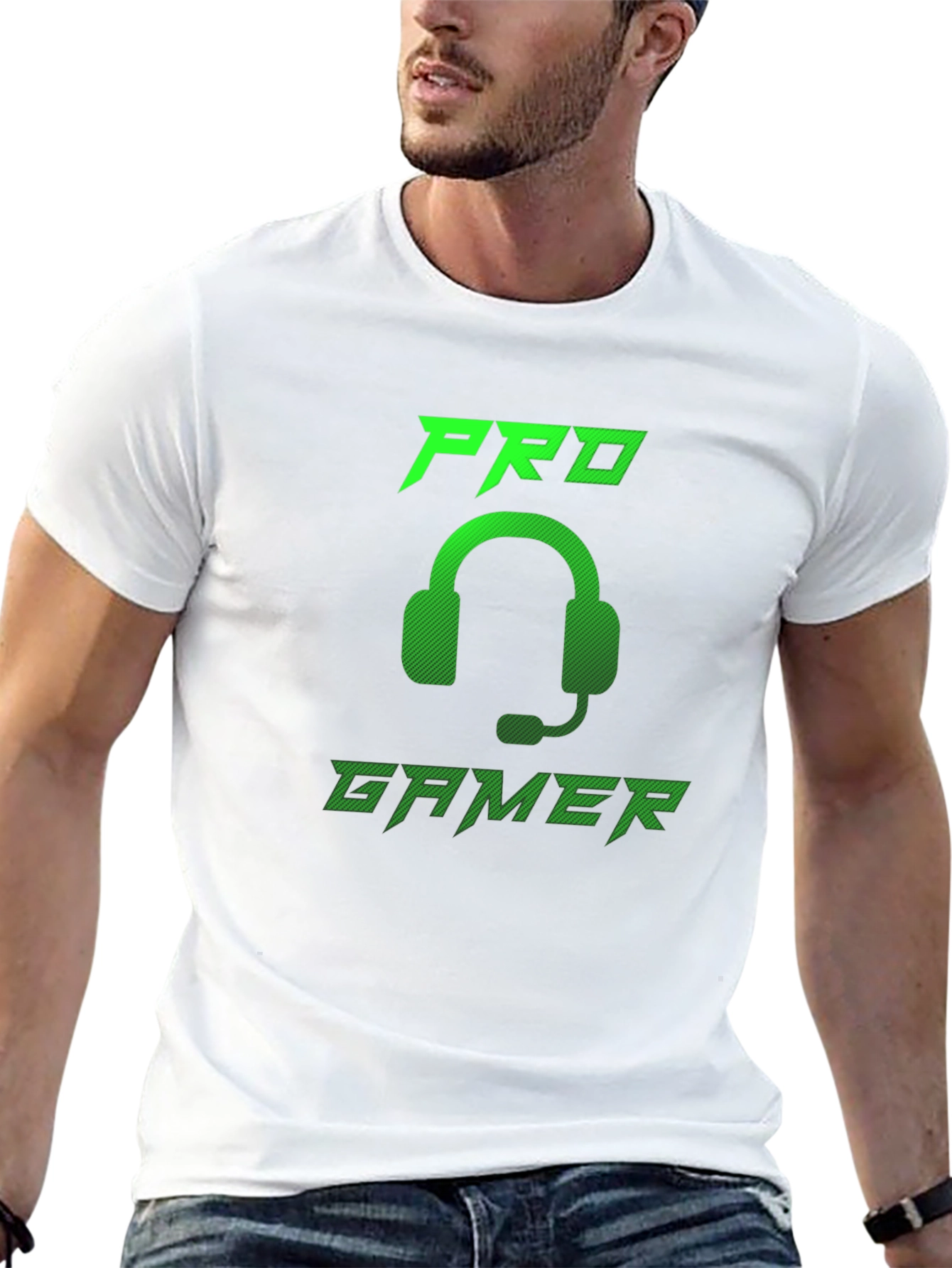 Pro Gamer Black T-Shirt - Gaming Headset Design