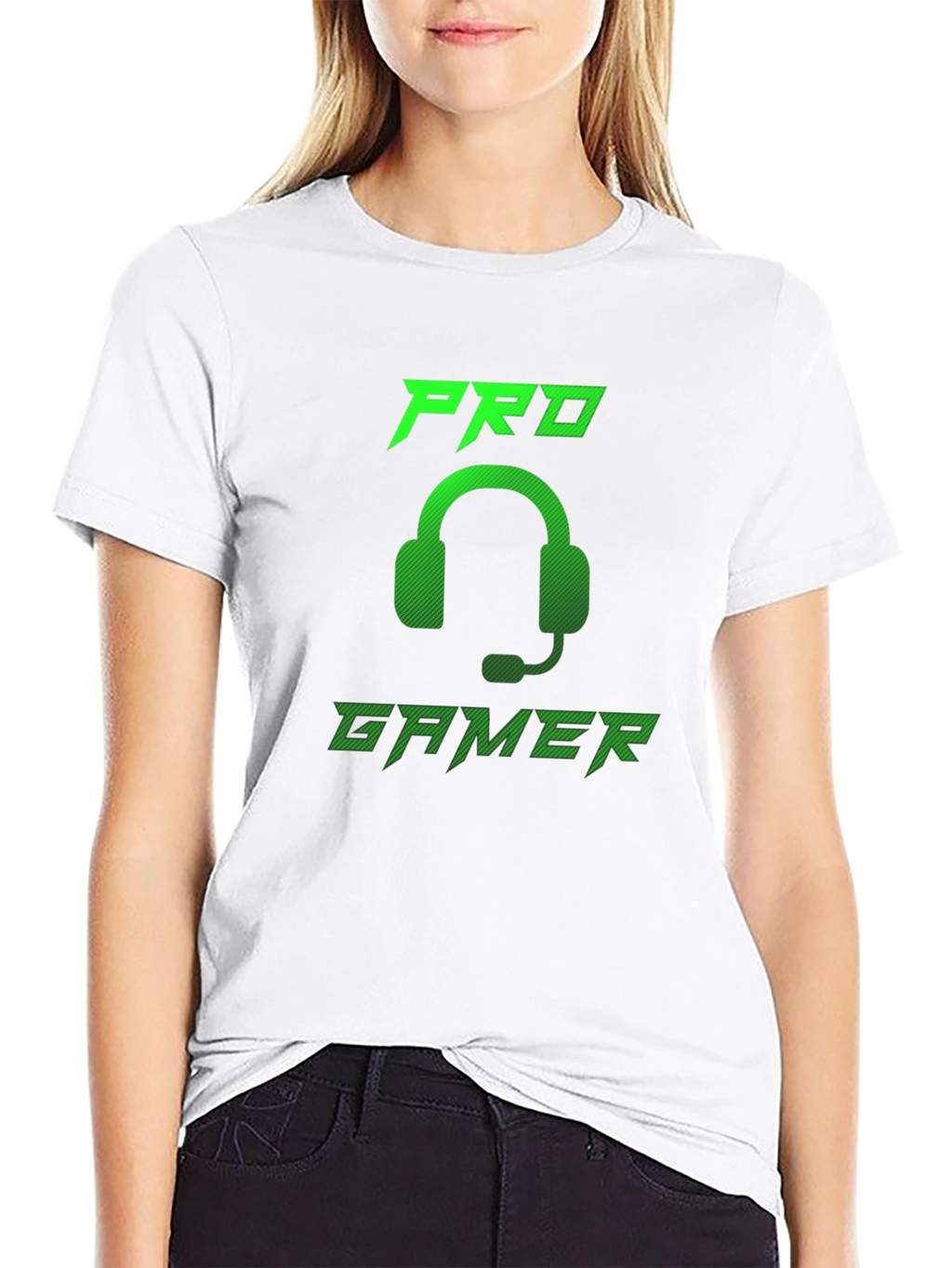 Pro Gamer Black T-Shirt - Gaming Headset Design
