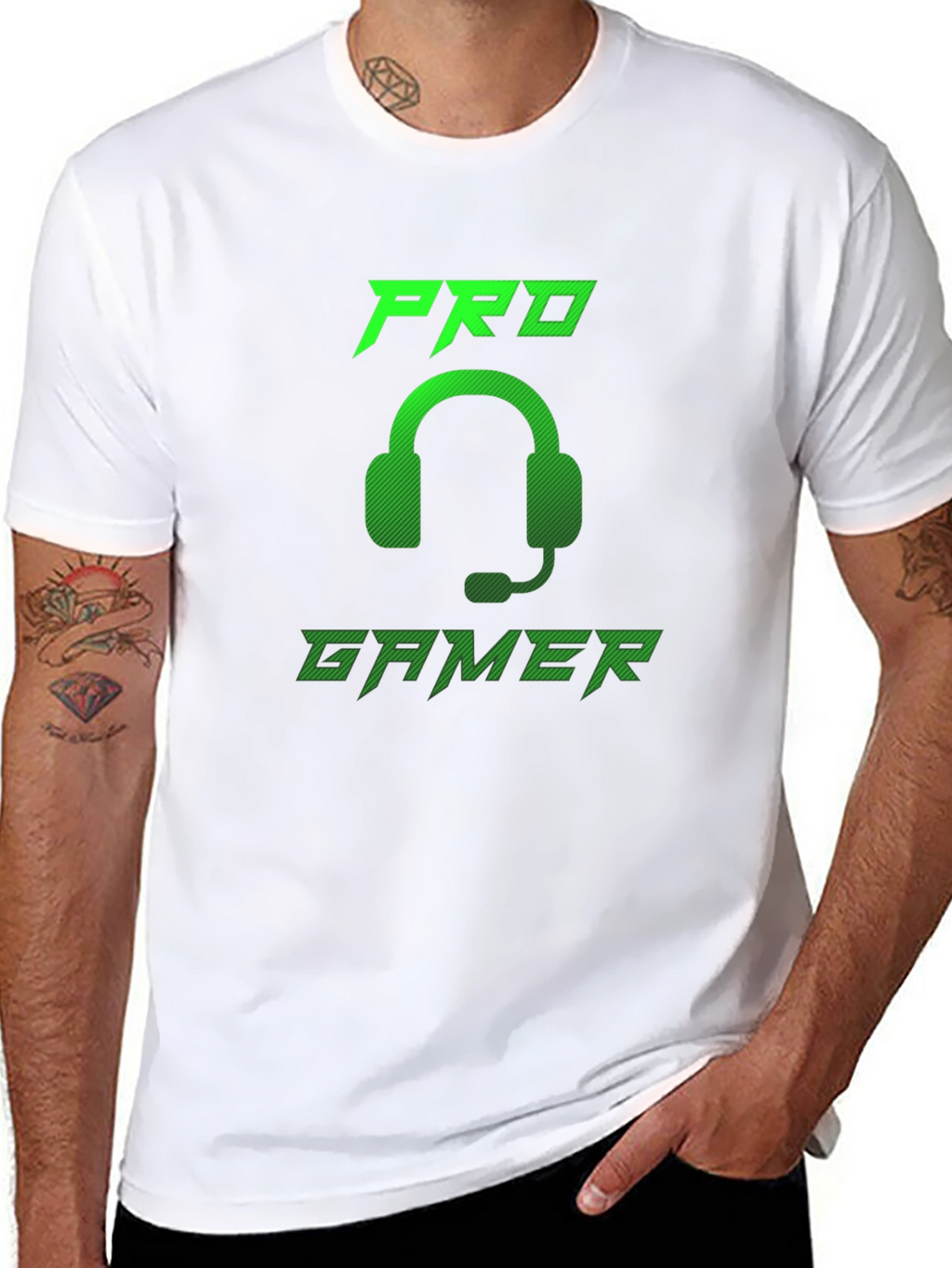 Pro Gamer Black T-Shirt - Gaming Headset Design