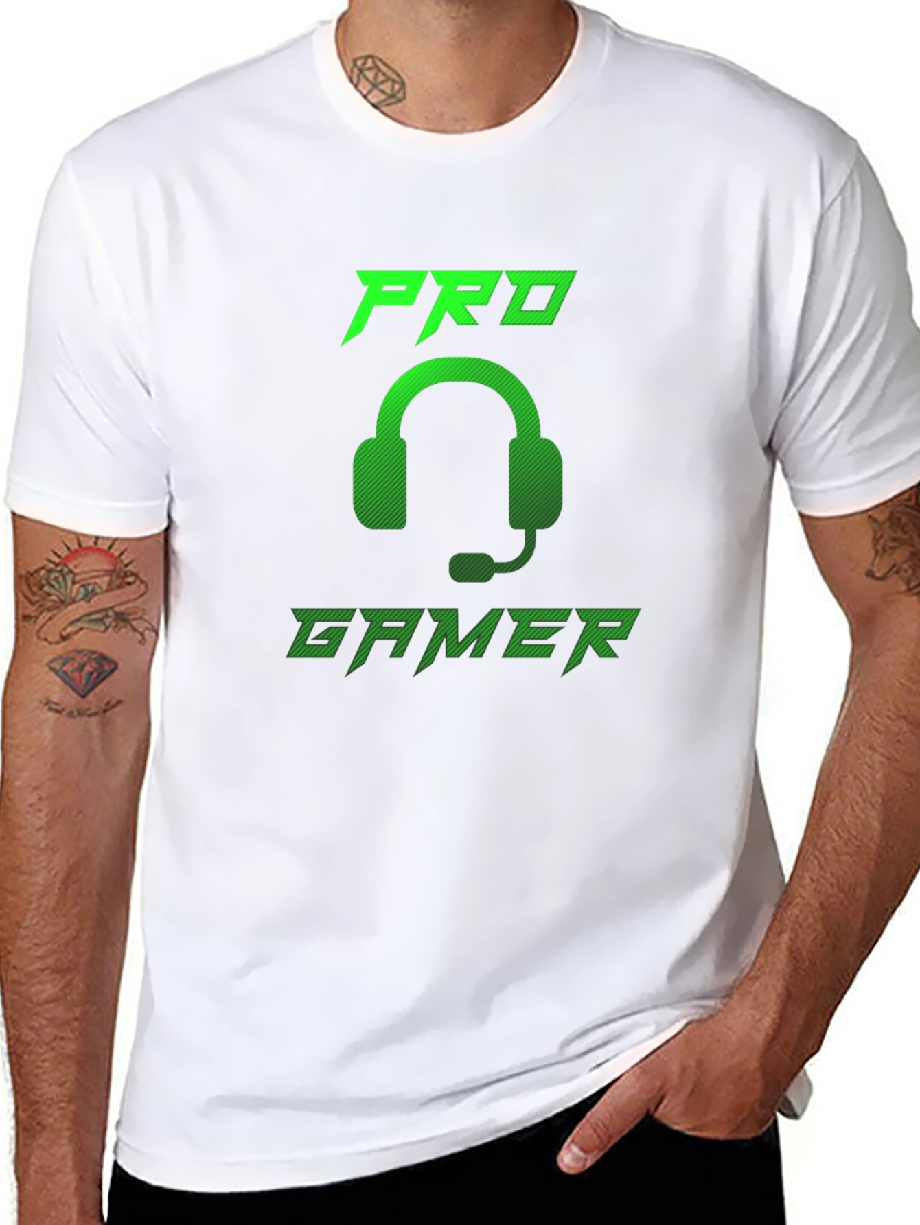 Pro Gamer Black T-Shirt - Gaming Headset Design