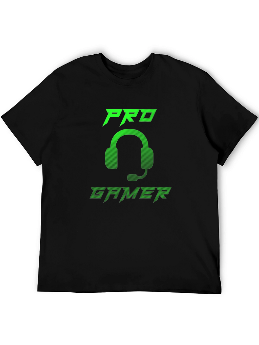 Pro Gamer Black T-Shirt - Gaming Headset Design