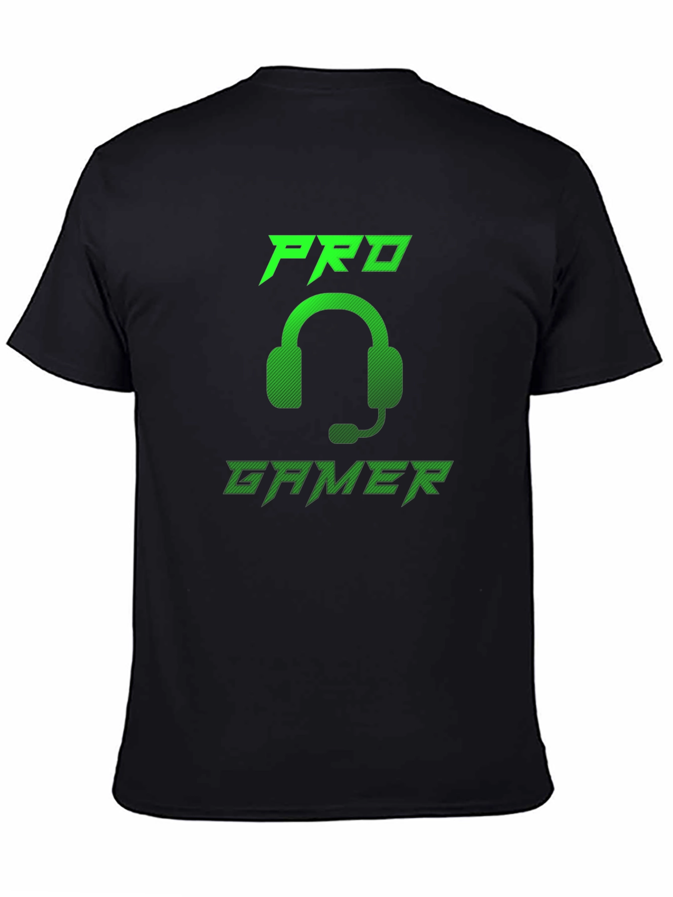 Pro Gamer Black T-Shirt - Gaming Headset Design