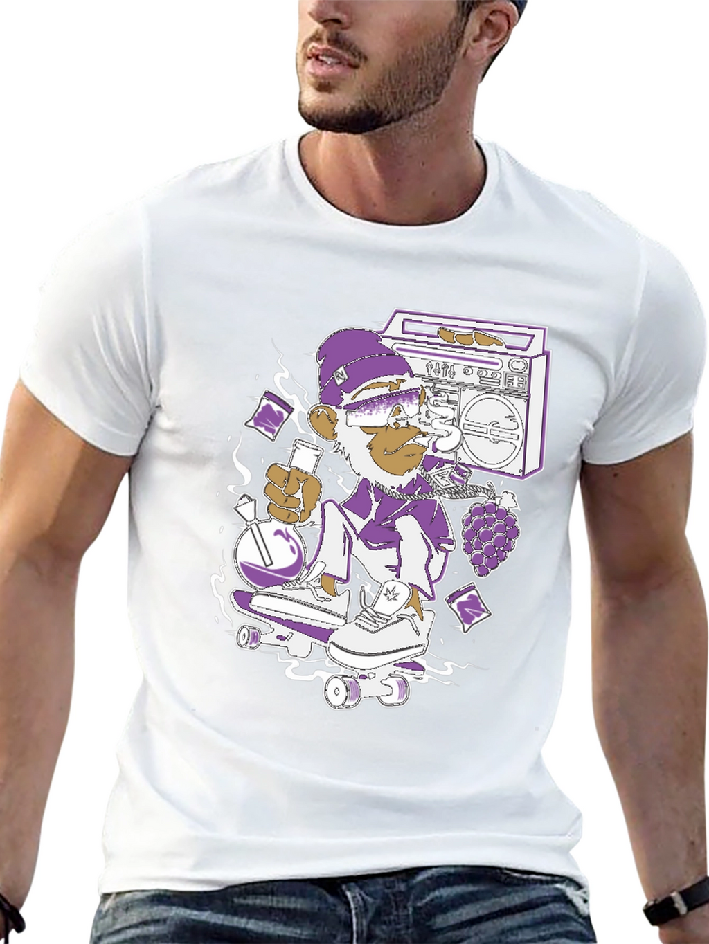 Skateboarding Monkey Graphic Tee