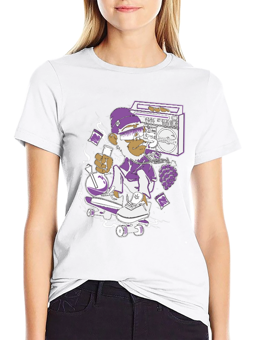 Skateboarding Monkey Graphic Tee