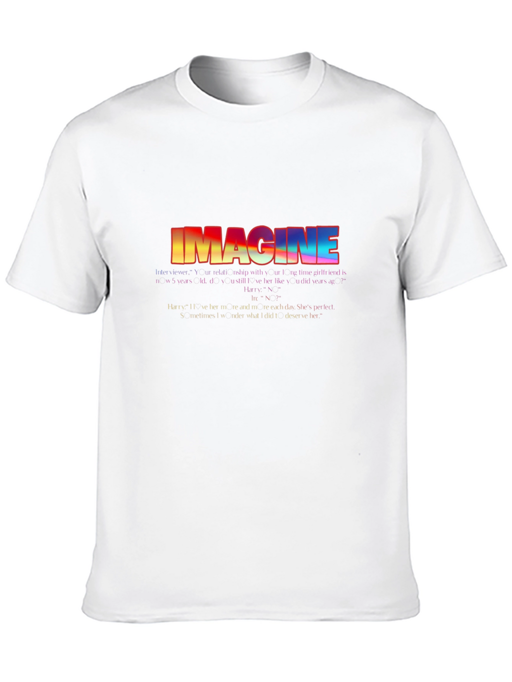 Imagine Graphic Tee - Retro Rainbow T-Shirt