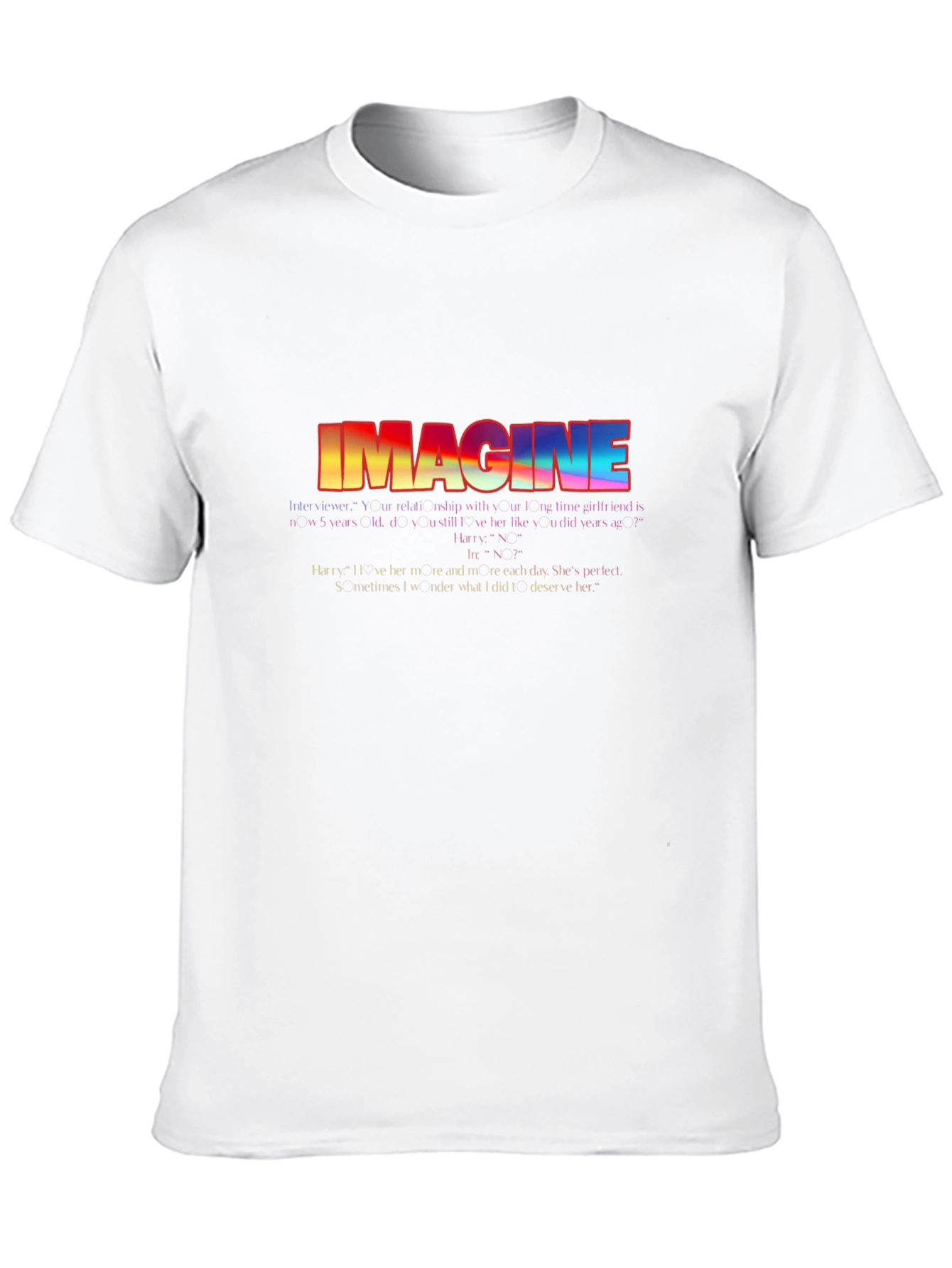 Imagine Graphic Tee - Retro Rainbow T-Shirt