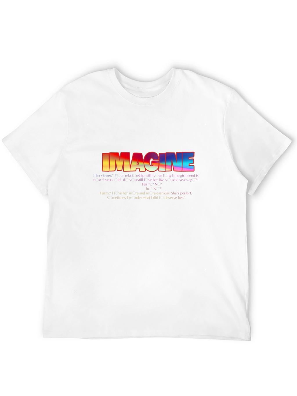 Imagine Graphic Tee - Retro Rainbow T-Shirt