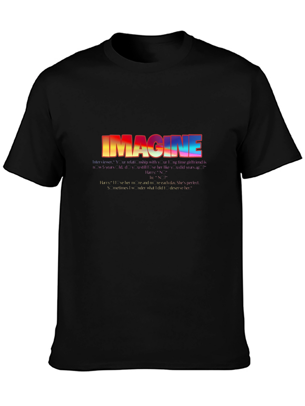 Imagine Graphic Tee - Retro Rainbow T-Shirt