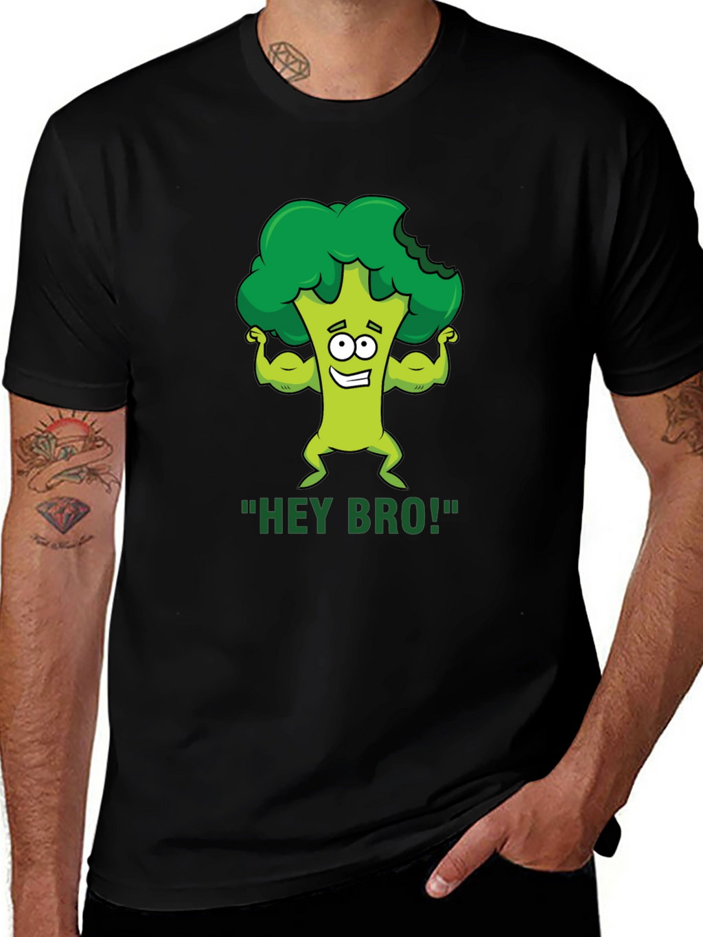 Hey Bro! Broccoli Gym Humor T-Shirt