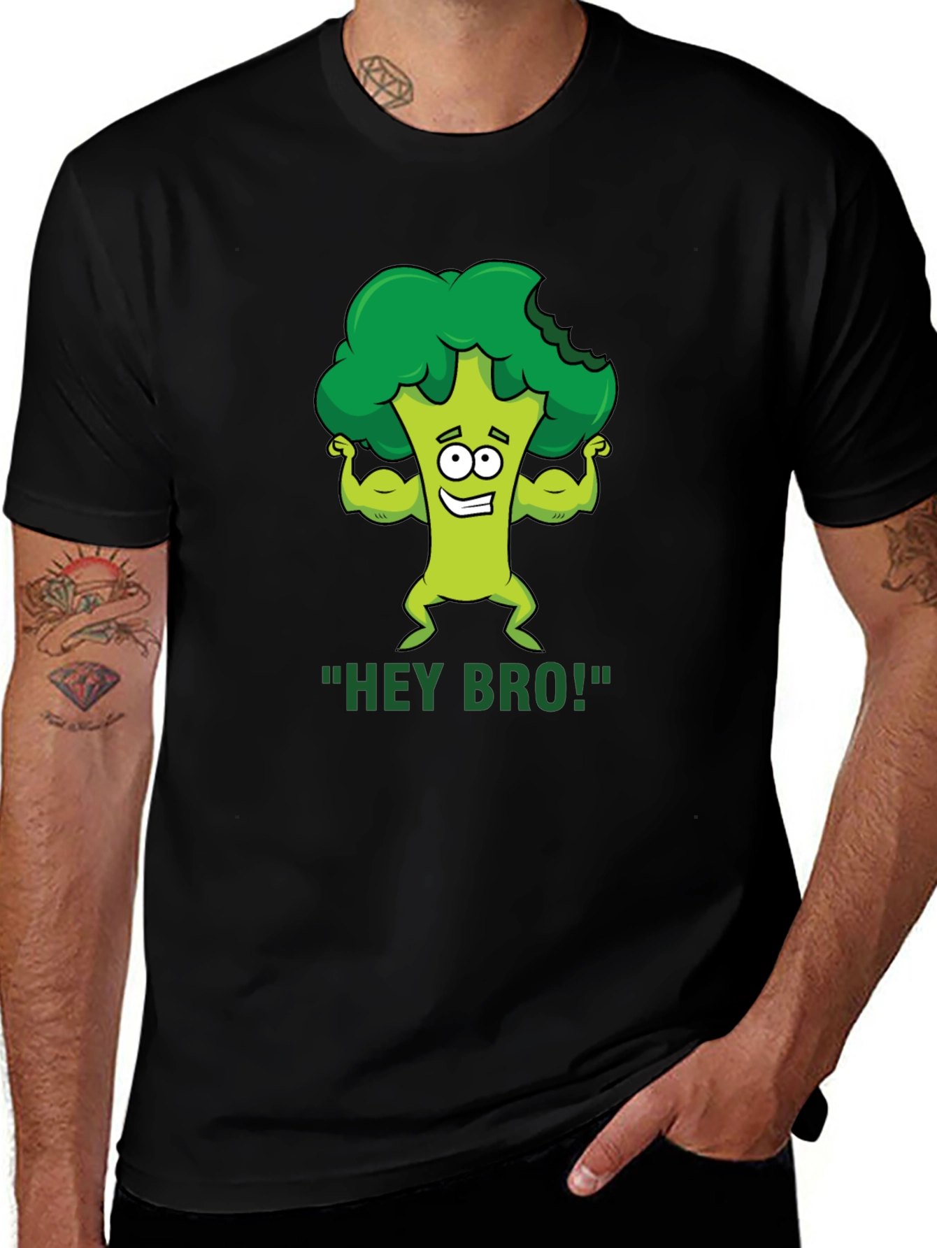 Hey Bro! Broccoli Gym Humor T-Shirt