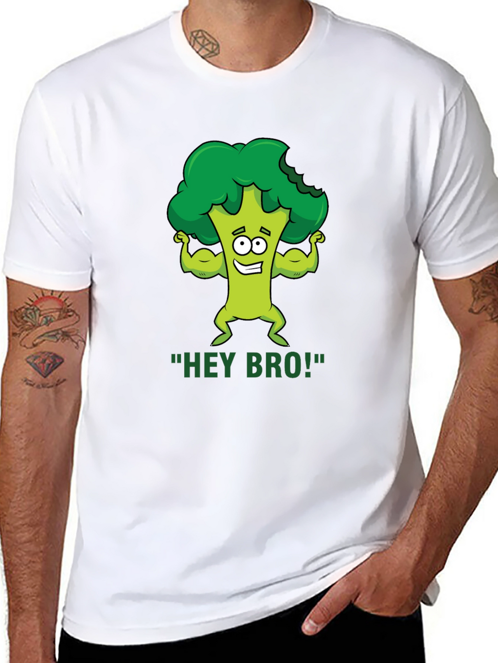 Hey Bro! Broccoli Gym Humor T-Shirt