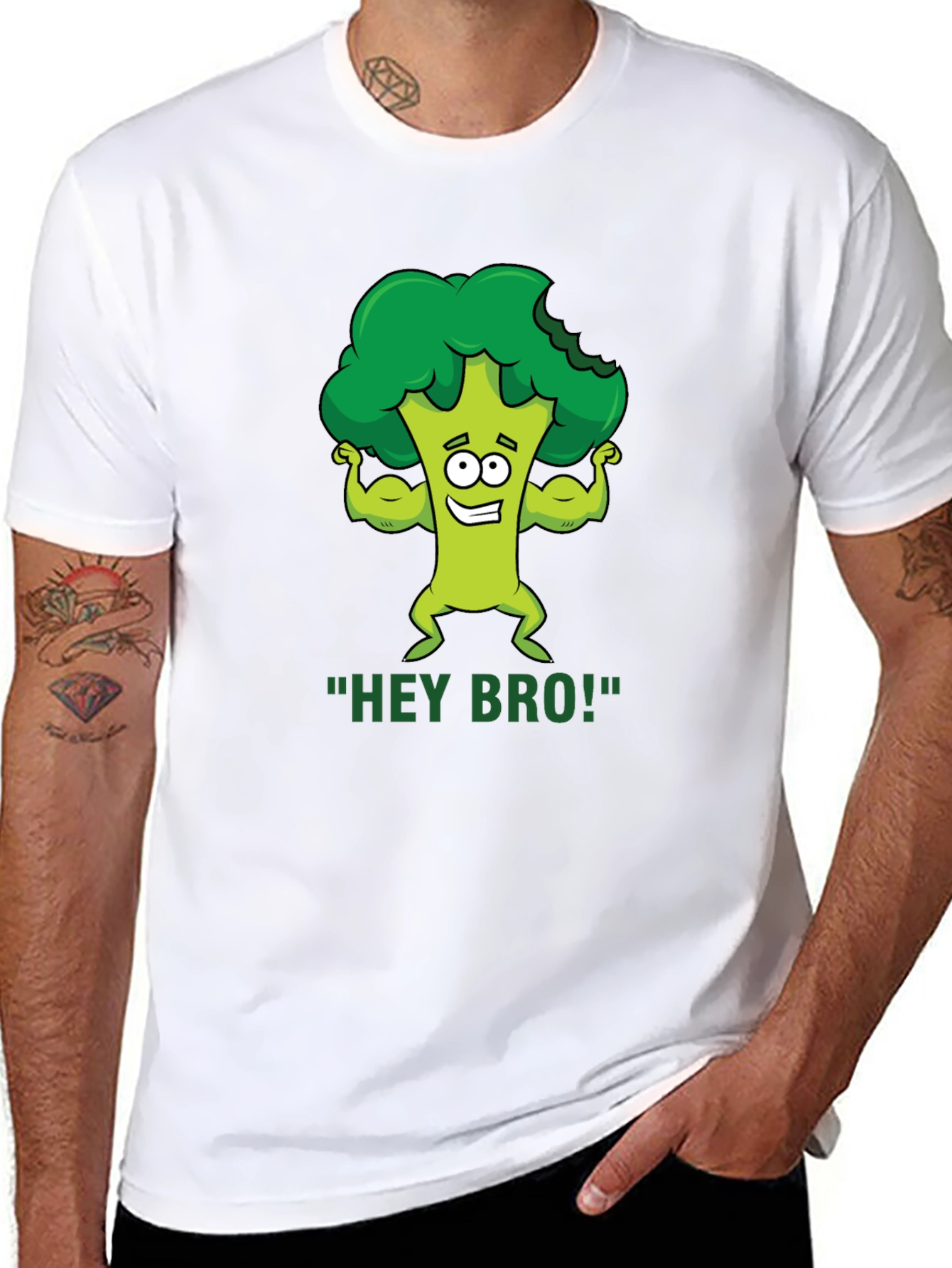 Hey Bro! Broccoli Gym Humor T-Shirt