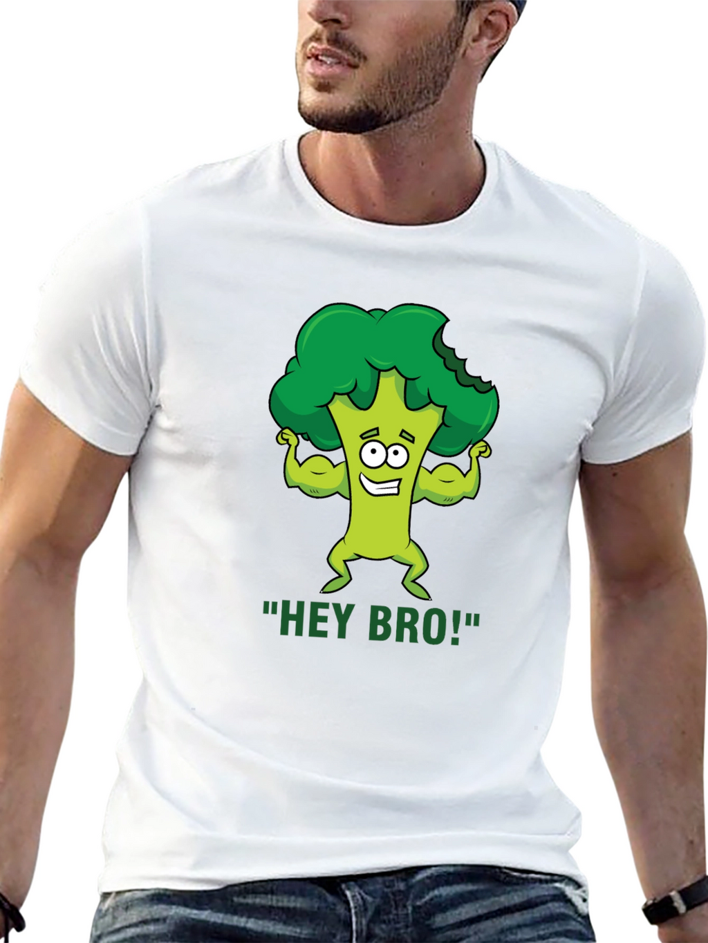 Hey Bro! Broccoli Gym Humor T-Shirt