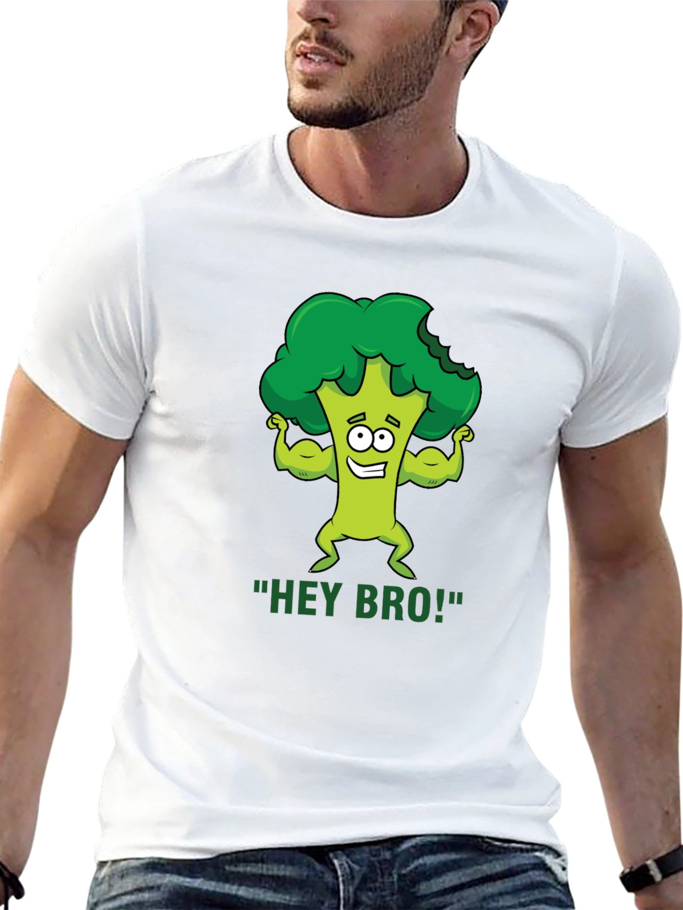 Hey Bro! Broccoli Gym Humor T-Shirt