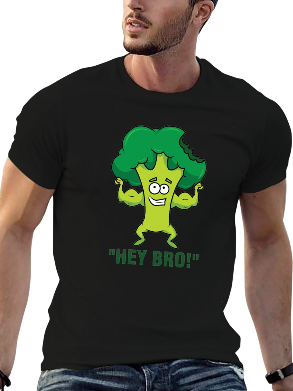 Hey Bro! Broccoli Gym Humor T-Shirt