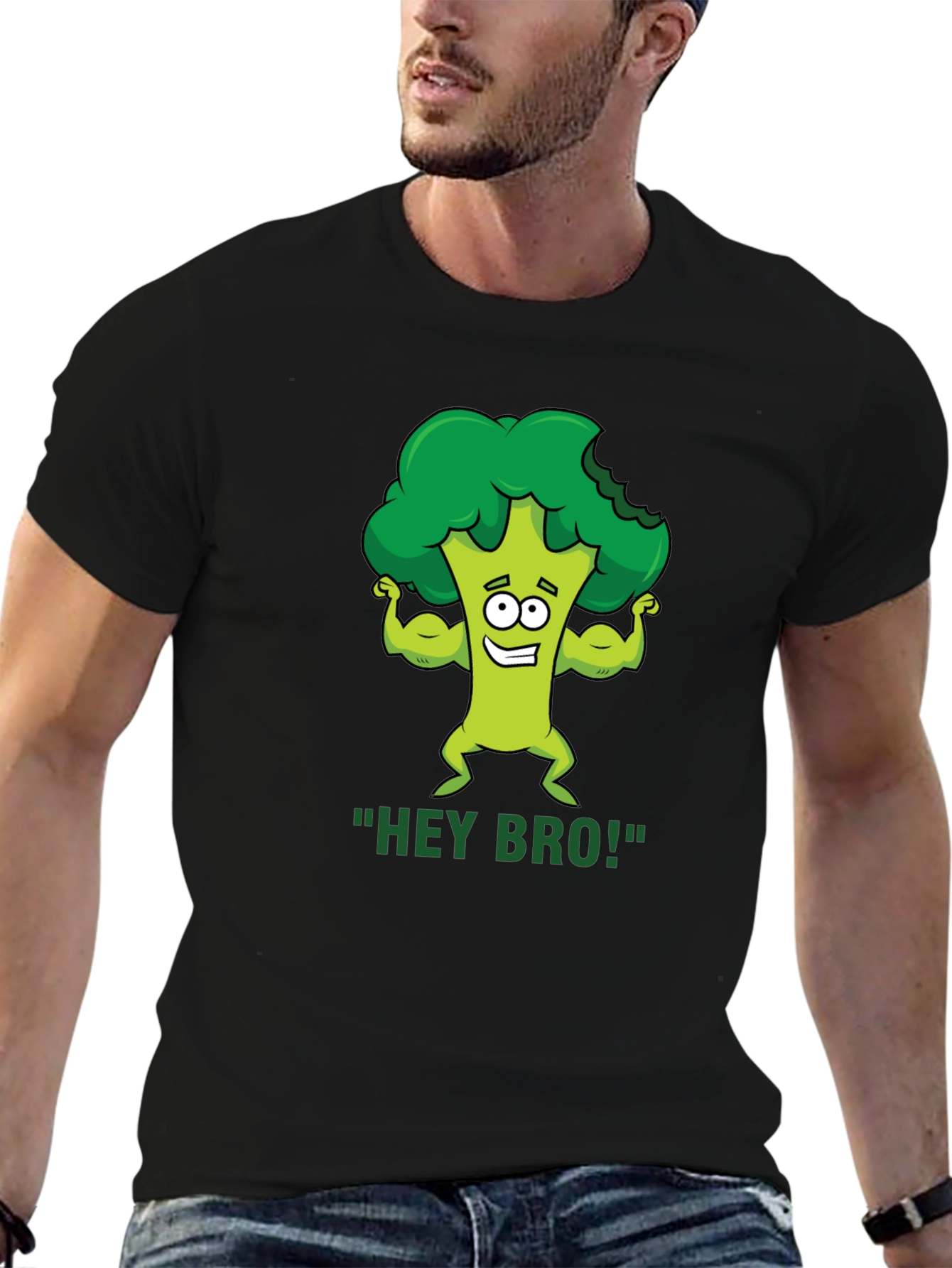 Hey Bro! Broccoli Gym Humor T-Shirt