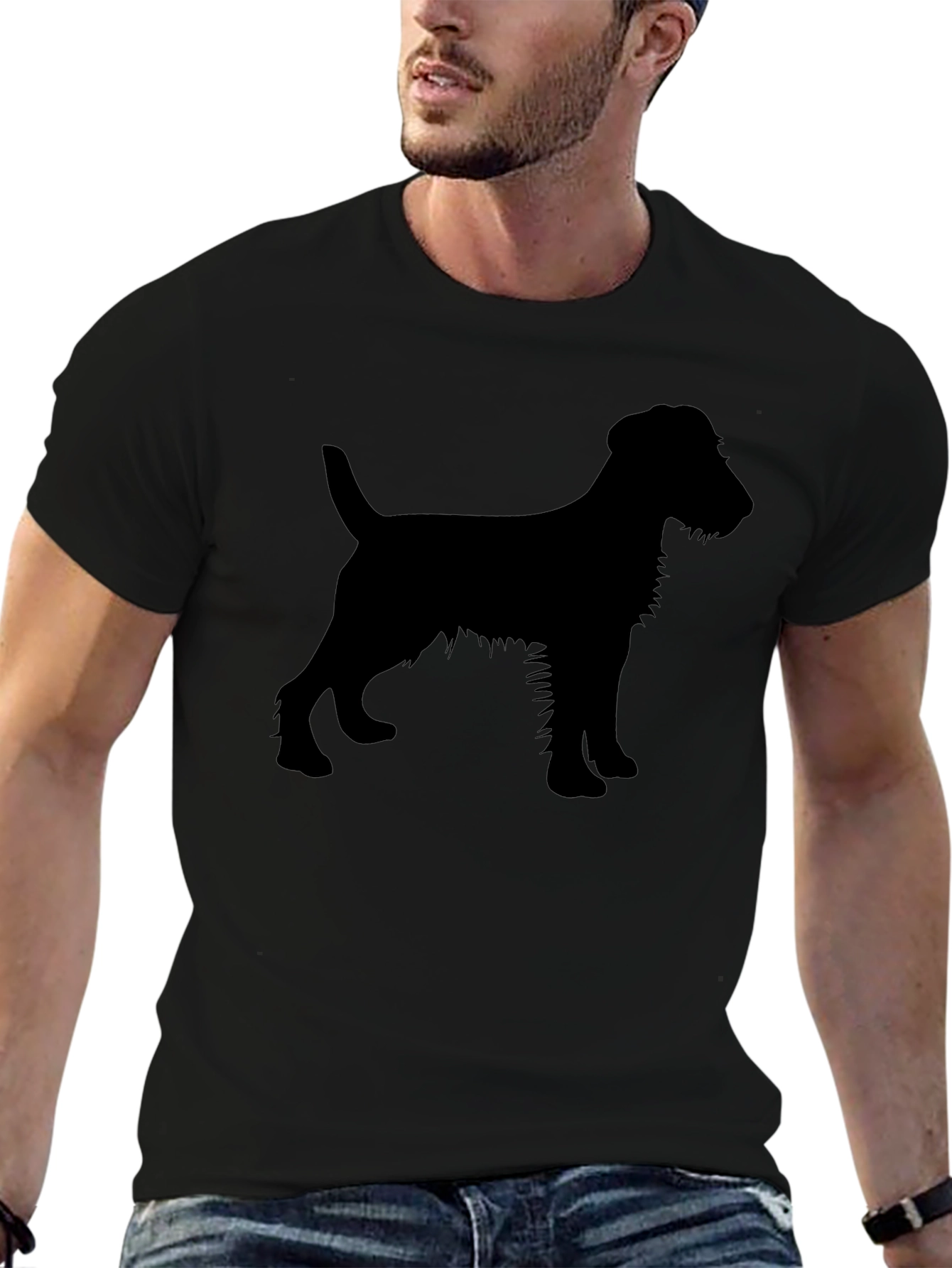 Dog Silhouette T-Shirt - Black
